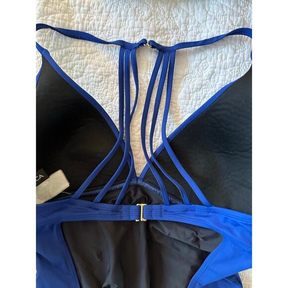 La Blanca Women's Blue Low Cut Padded Halter One Piece Swimsuit Size - Picture 15 of 15